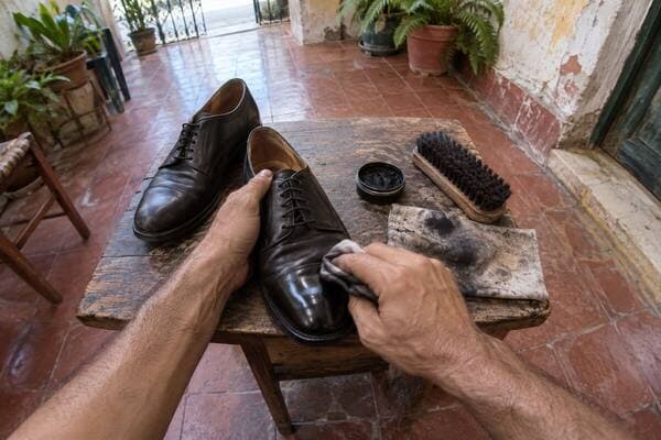 First-person view: polish your shoes