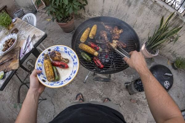 First-person view: grill at a barbecue