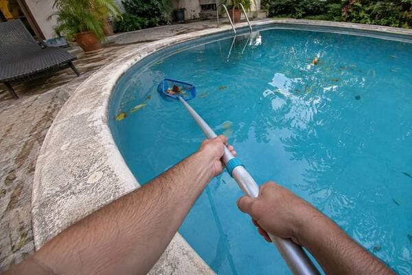 First-person view: clean the pool